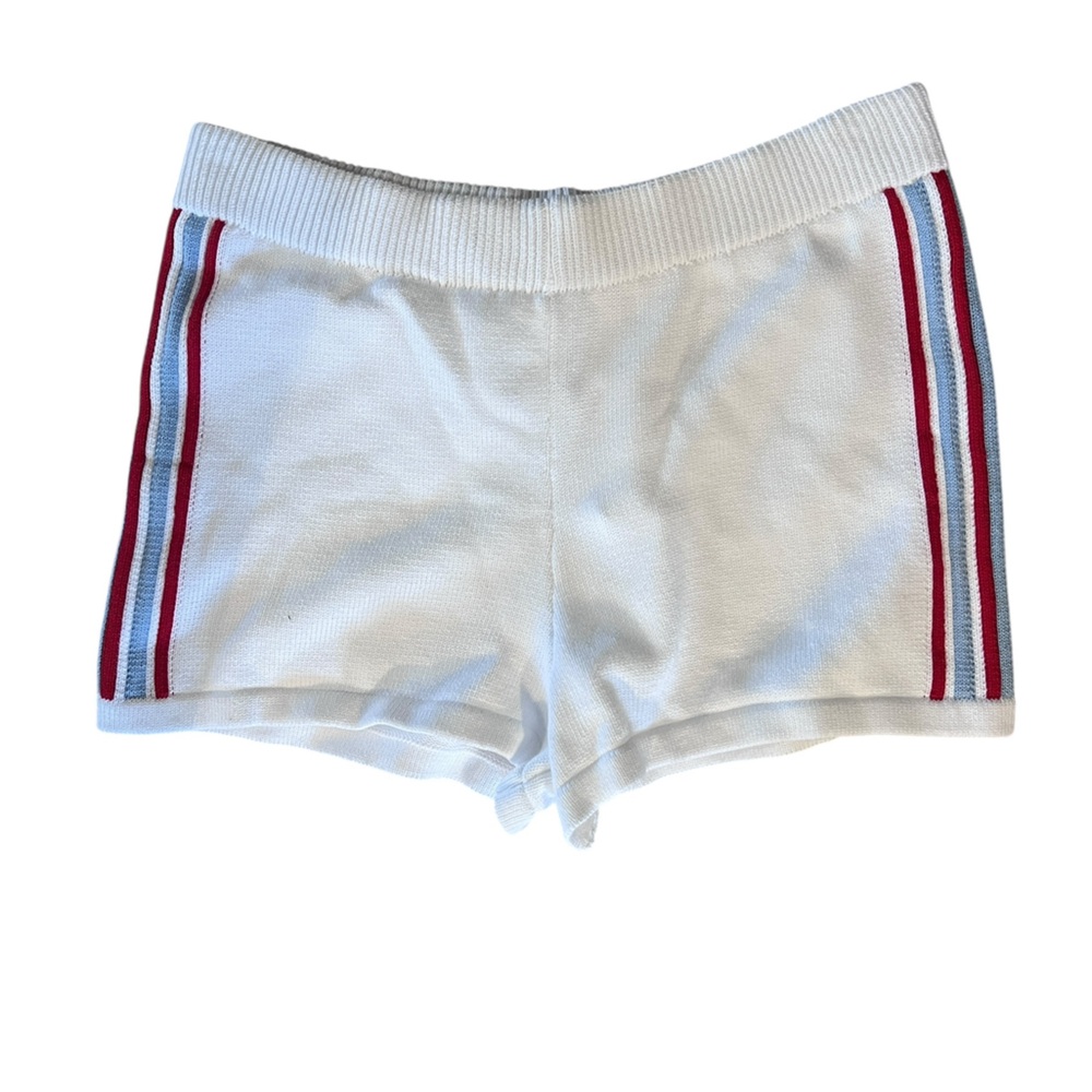 Anthropologie daily practice White Shorts with Red and Blue Stripes XL, NWT